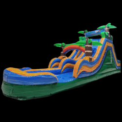 15 Ft Dual Lane Rock Climb Jungle Waterslide