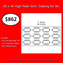 20x40 Tent Package 96 Guests