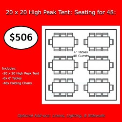 20x20 Tent Package 48 Guests