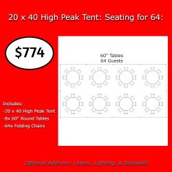 20x40 Tent Package 64 Guests