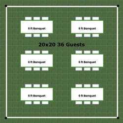 20x20 Tent Package 36 Guests