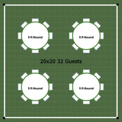 20x20 Tent Package 32 Guests
